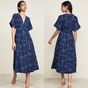 NWT Equipment Nauman Blue Eclipse Midi Dress